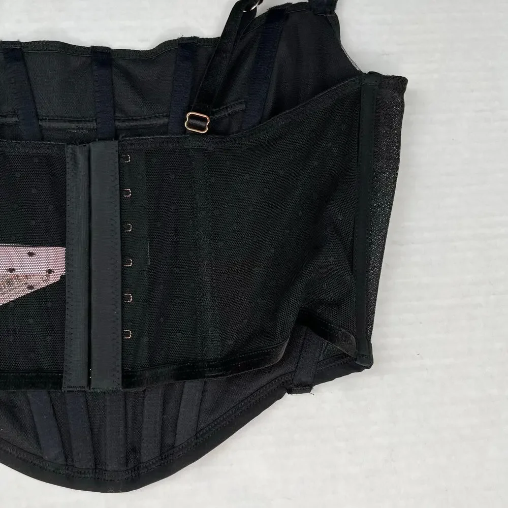 Victoria Secret Dream Angels Black Velvet Corset Top M Coquette Whimsygoth NWT